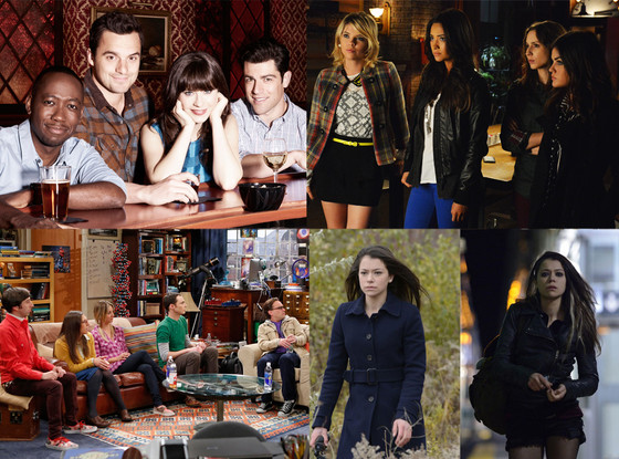 New Girl, Orphan Black, The Big Bang Theory, Pretty Little Liars New Girl, Orphan Black, The Big Bang Theory, Pretty Little Liars